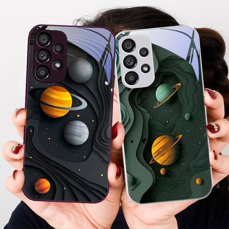 Множество Звездных Вселенных Для Samsung Galaxy S23 24 Plus S20 21 FE S25 Ultra A70 72 73 51 52 53 Закаленное Стекло Чехол для Телефона