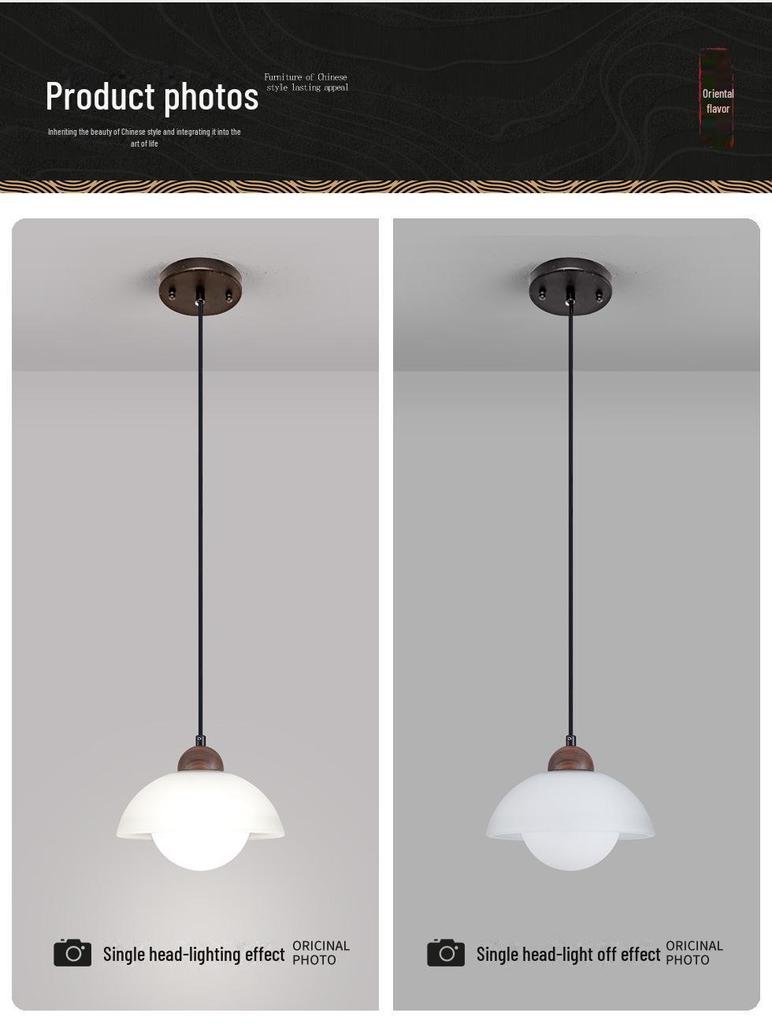 Simple Modern High-End North American Black Walnut Dining Chandelier for Living Room and Bar