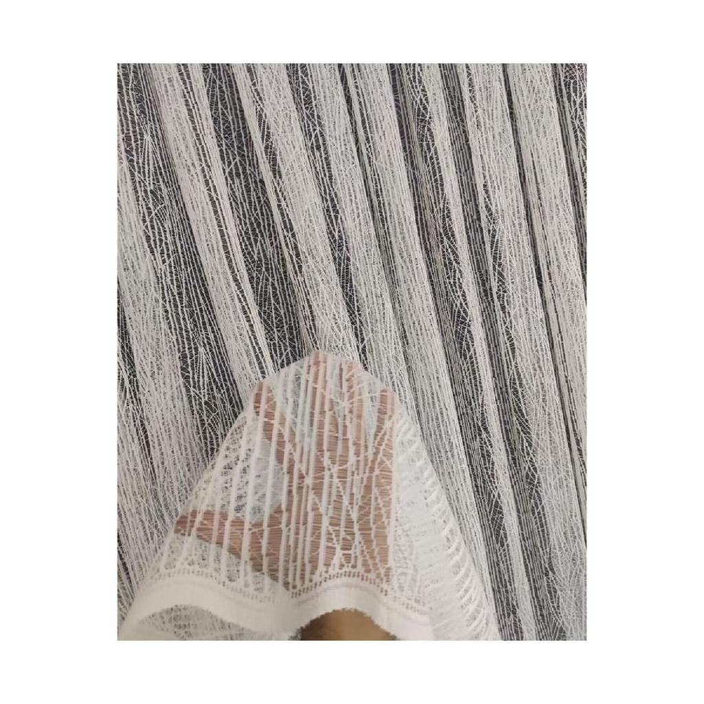 Luxury Knitted Tulle Curtain Tree Bar Pattern Plain Sewing 1/3 Tight Pleated