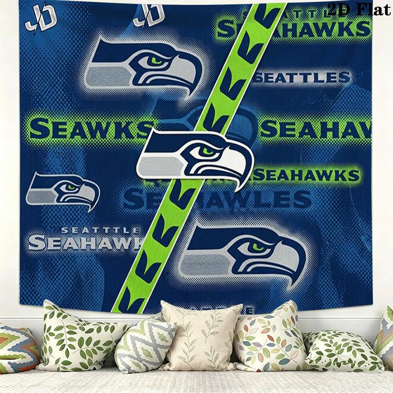 Seattle Seahawks Wall Tapestry Aesthetic Wall Hanging Printed Fabric Blanket Decorative Tapestries for Bedroom Living Room Home Decor