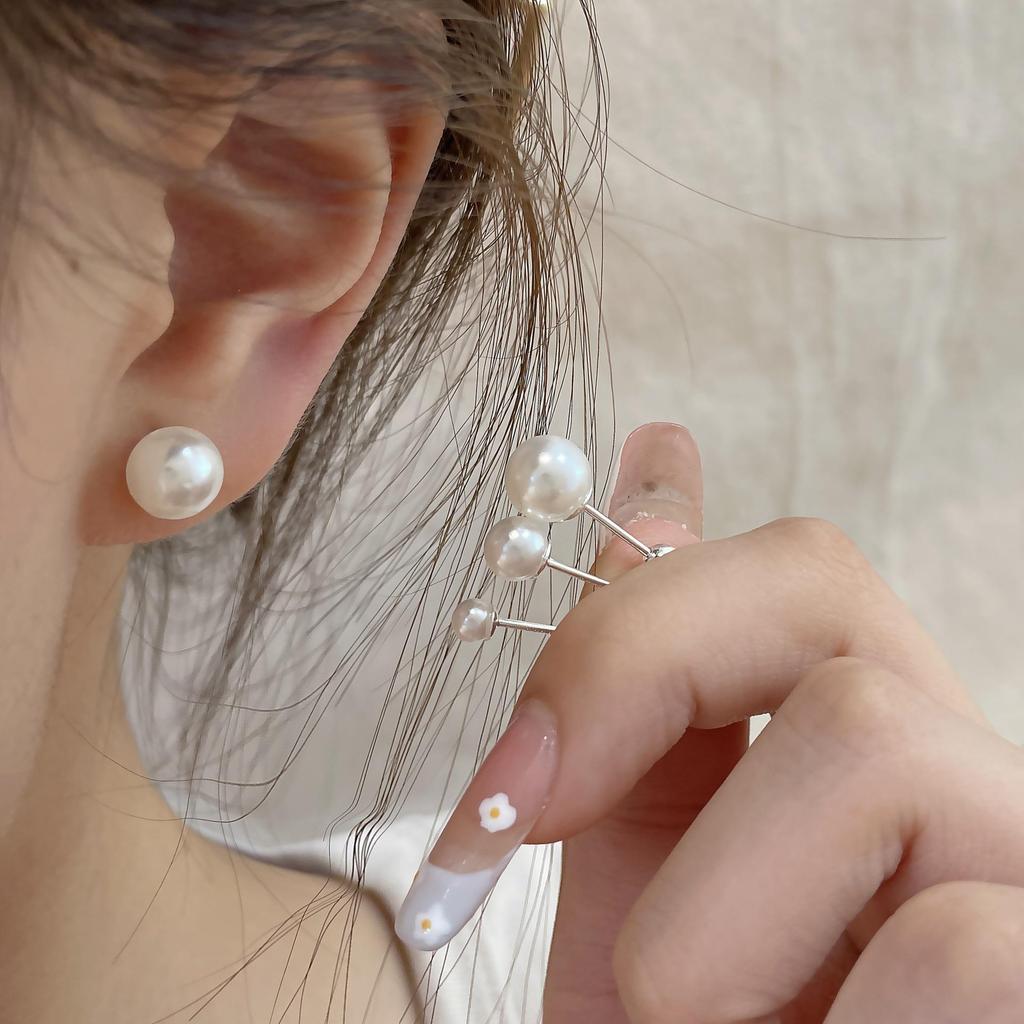 Изысканные серьги-гвоздики в виде спиральной жемчужины для женщин — элегантный и уникальный дизайн, их никогда не нужно снимать.