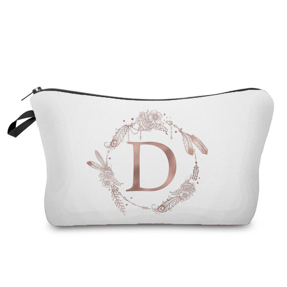 Женская косметичка с принтом букв Органайзер для туалетных принадлежностей Дорожный чехол для хранения