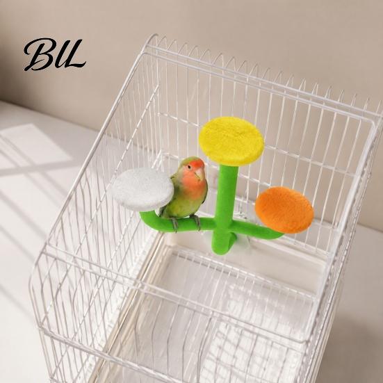 Cactus Bird Perch Parrot Perch, Multi-Tier Textured Non-slip Standing Platform, Budgie Easy Install Toy Toy, Cage Accessory for Parakeets Conures