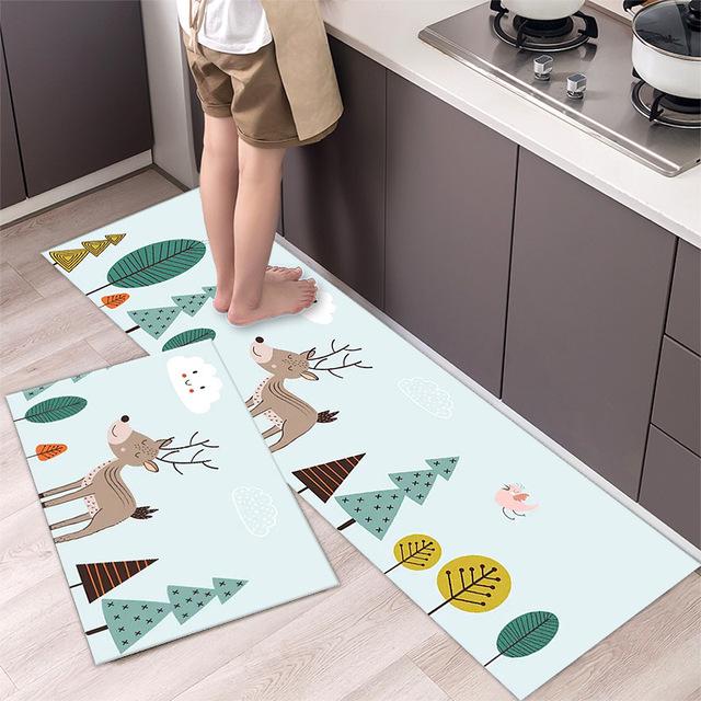 Модный простой кухонный напольный коврик в скандинавском стиле, домашний ковер, длинный полосатый дверной коврик, современный домашний декор 