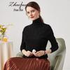 Zhaojun Women's High-Neck Cable Knit Rhinestone Cashmere Sweater