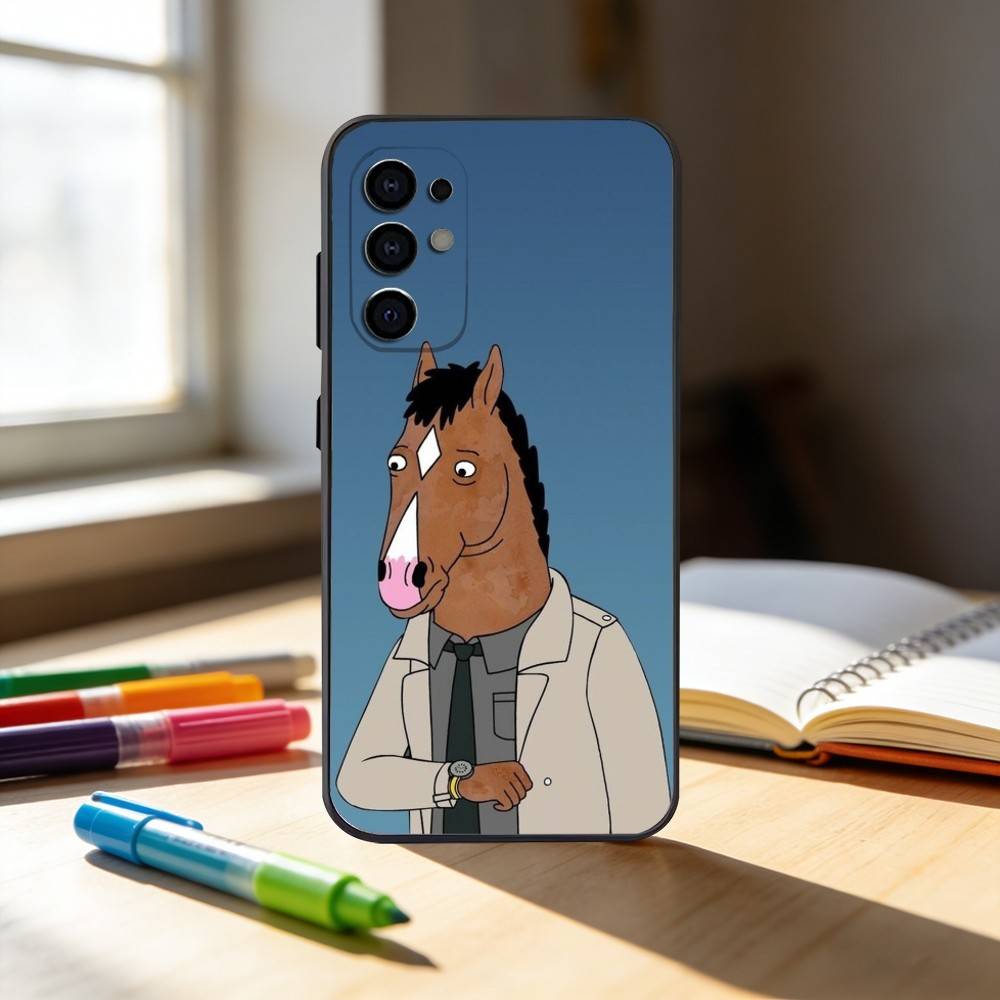 B-Bo-Jack-Конь-человек Чехол для телефона Samsung S25,S24,S21,S22,S23,S30,Ultra,S20,Plus,Fe,Note,10,9,5G Черный чехол