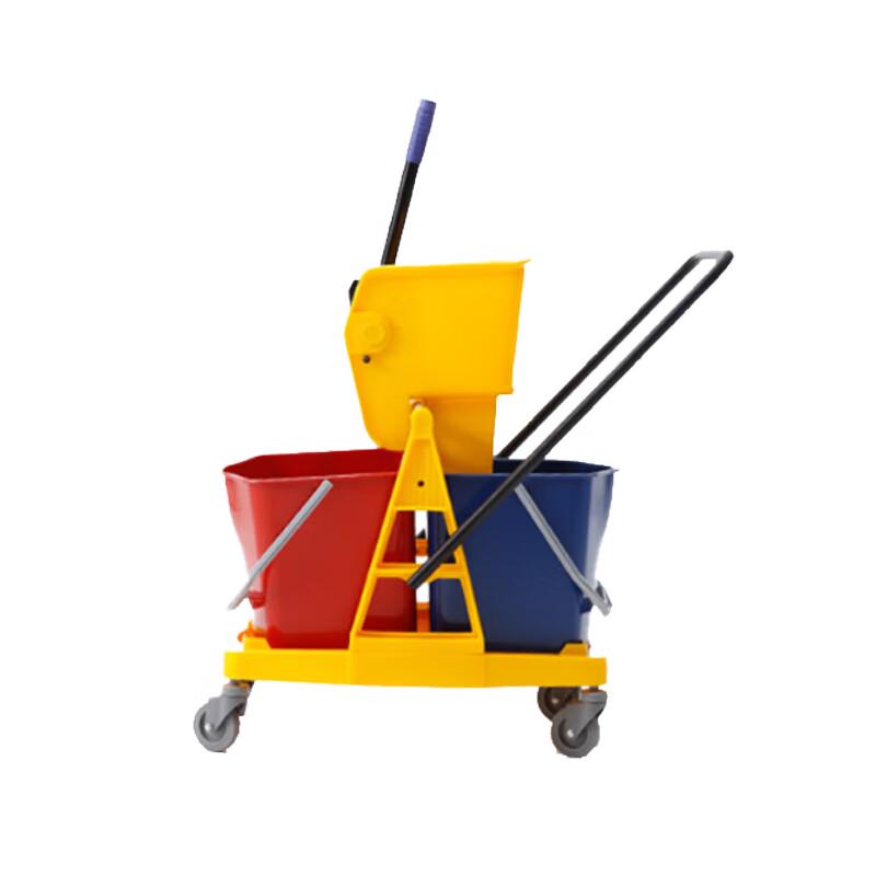 BAIYUN CLEANING 34L Double-Bucket Mop Wringer Cart