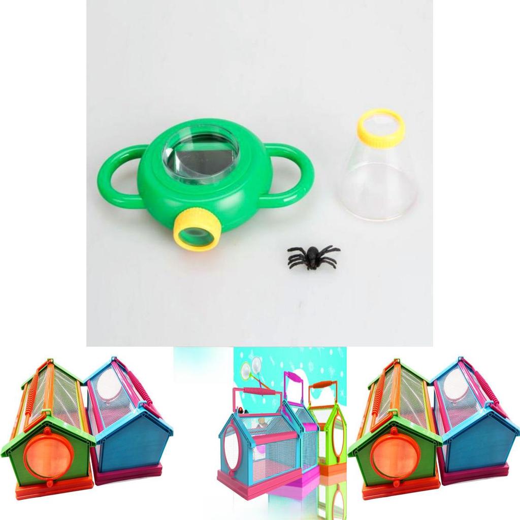 Детский набор для наблюдения за насекомыми с ручной лупой и пластиковой клеткой для исследования природы