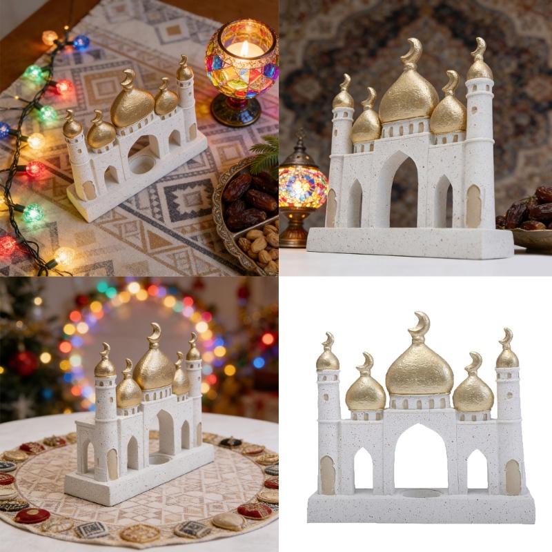 Рамадан Ид Домашние Украшения Золотой и Белый Башня Мечети Исламские Eid Mubarak Декоры Настольное Украшение Подарок для Женщин Мужчин