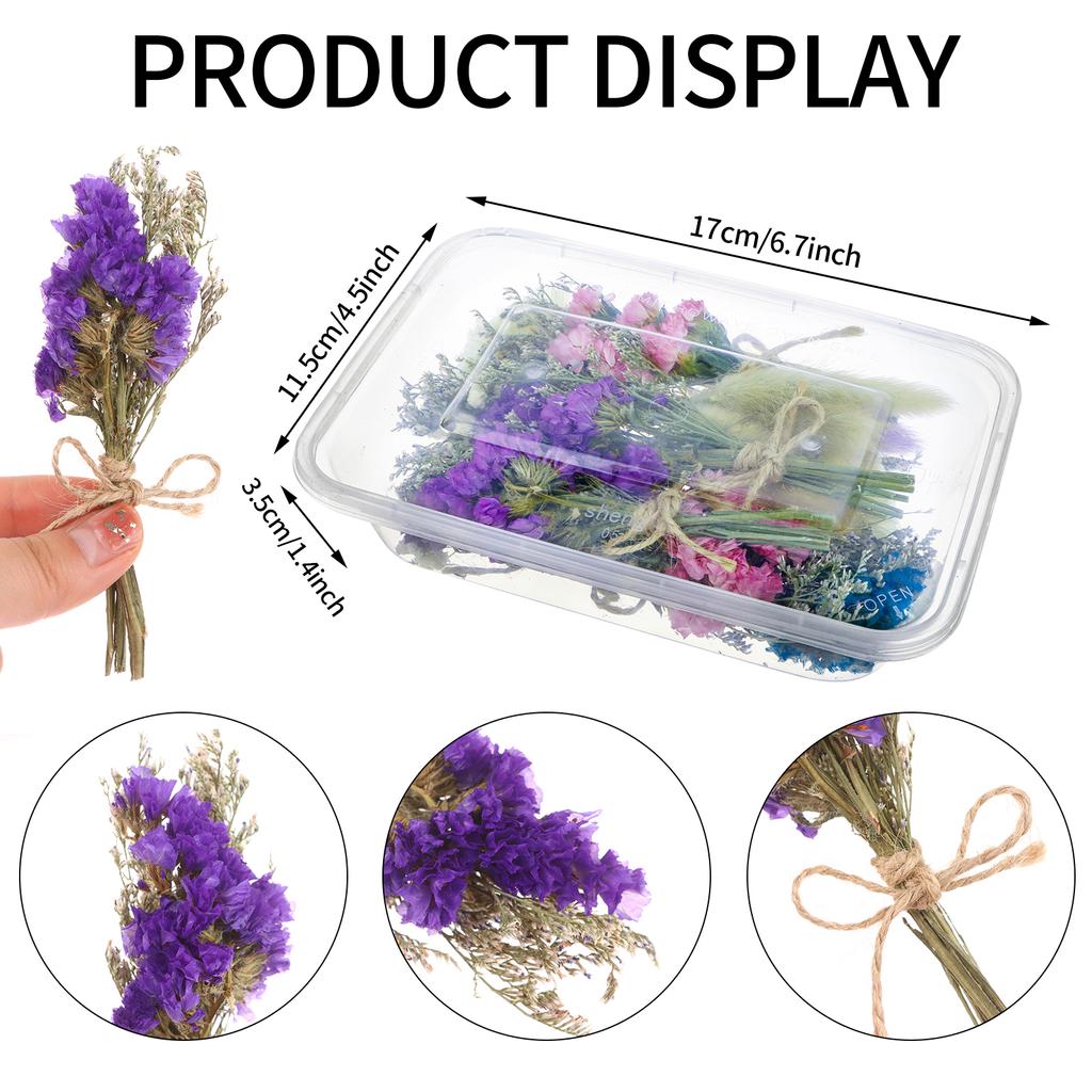 30 шт. Мини-букеты из цветов незабудки Фиолетовый Натуральный букет из сухоцветов Сухой цветок и листья Сушеная лаванда Тиснение цветов