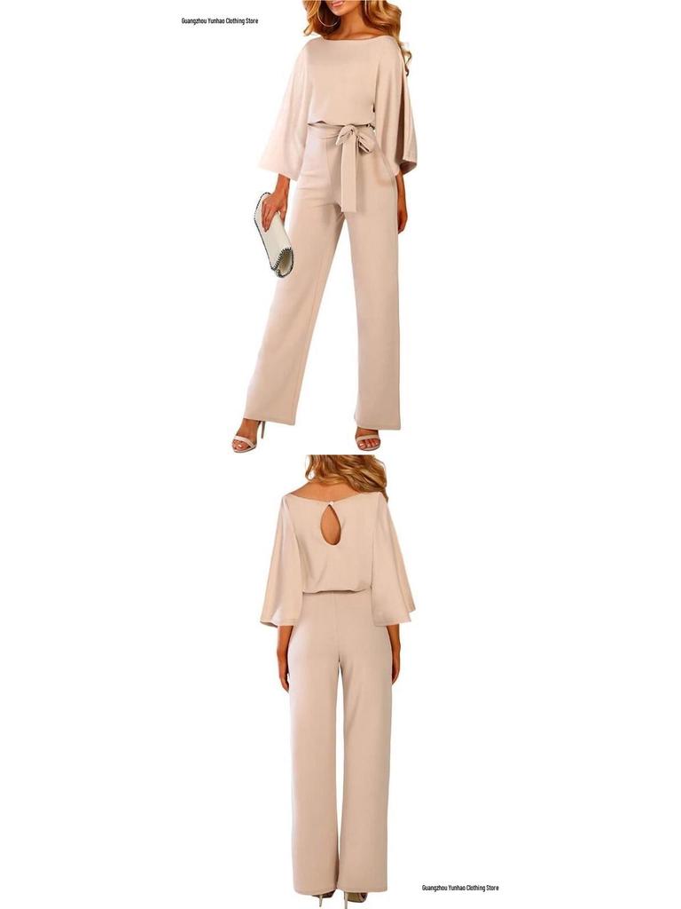 Женский комбинезон с рукавами-летучей мышью и шнуровкой - Мода Осень/Зима 2019