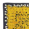 Excellent CHANEL scarf COCO Mark Chain Pearl Large Size black silk Women Used