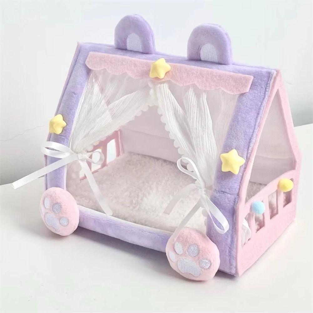Scene Model Doll Tent Desktop Ornaments Doll Sleeping Bed Kids Toy Cotton Doll Bed Plush Toy
