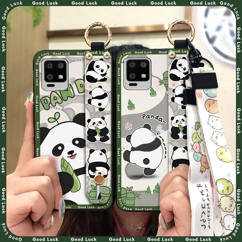 Грязеотталкивающий Прочный Чехол для Телефона Для Sharp Aquos Zero6/Aquos Air Шнурок Противоударный Ударопрочный Ремешок на Запястье Кольцо-Подставка Панда