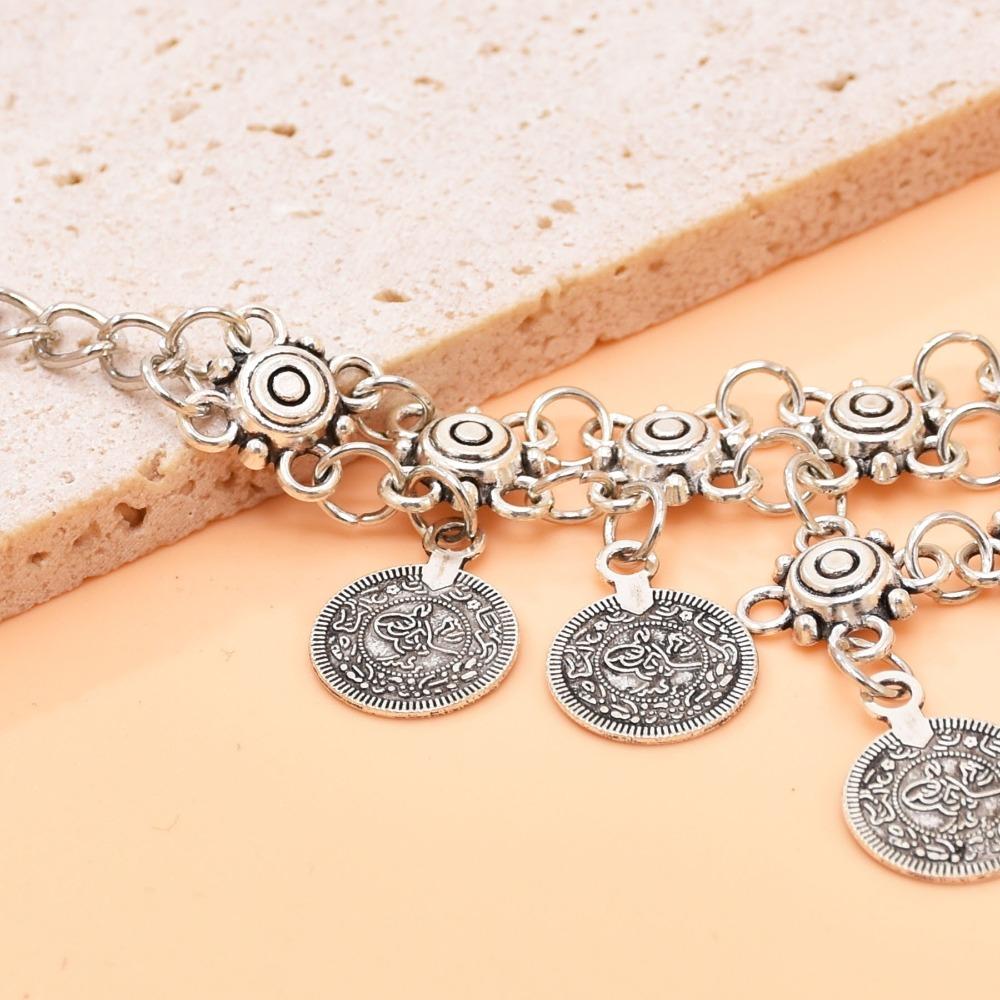 Vintage Coin Necklace Bohemian Style Ethnic Charms Necklace Multipurpose Tassel Necklace For Women