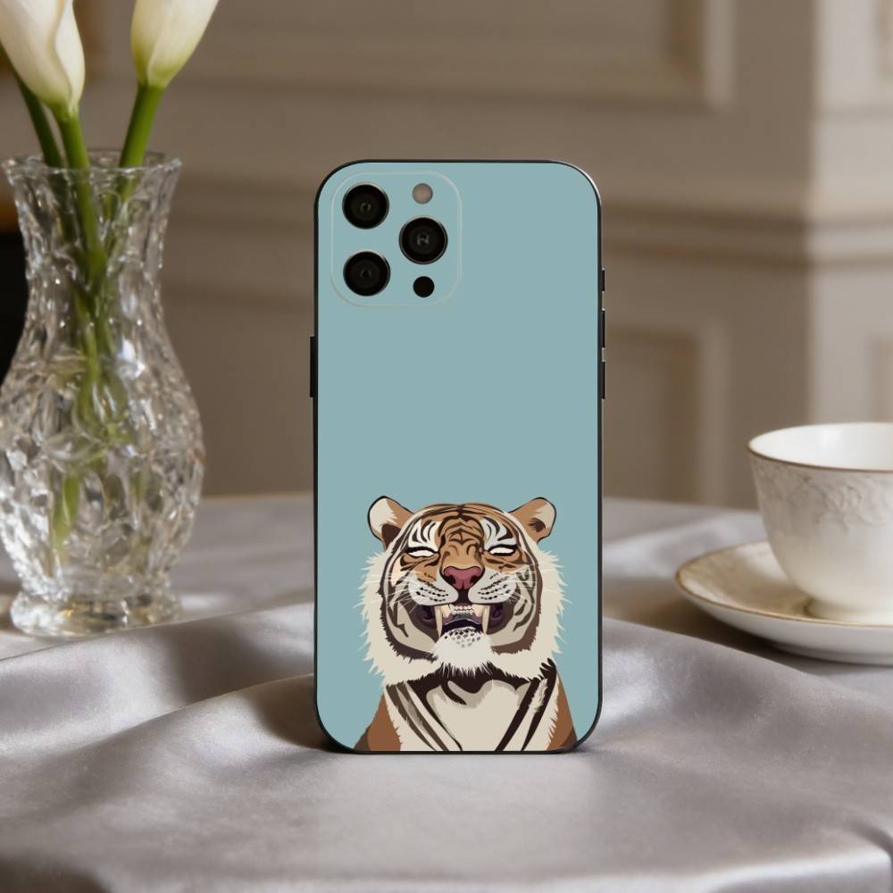 Милый арт с тигром Чехол для телефона Силиконовый Мягкий Для IPhone 17pro 16 15 14 13 12 11 X XR Plus Pro Max Plus
