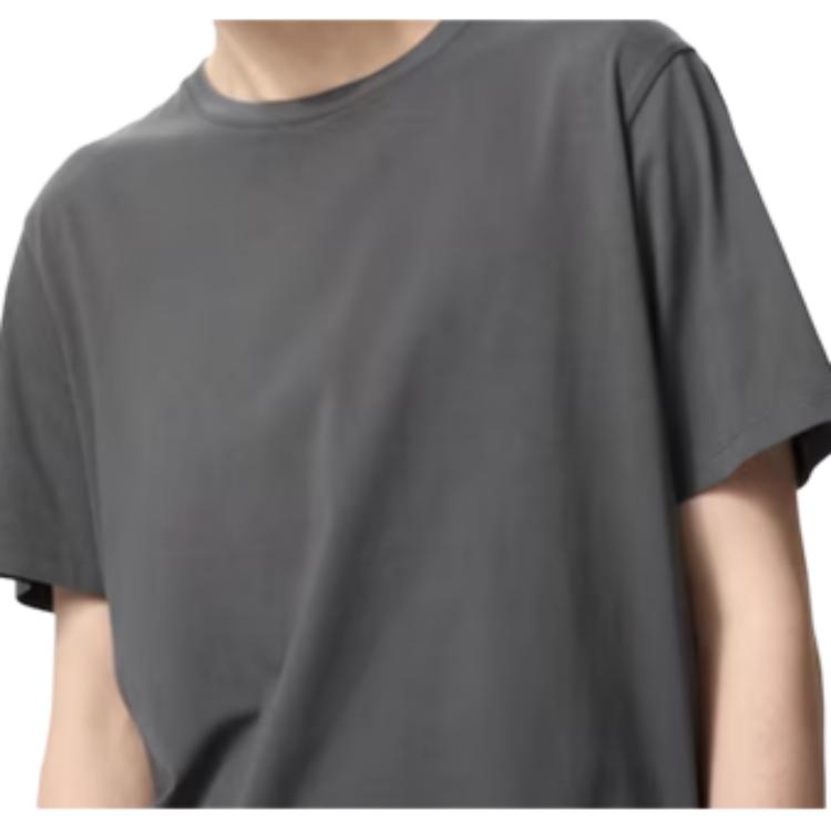 Uniqlo Однотонная футболка с коротким рукавом и круглым вырезом, унисекс, серая 455365-07