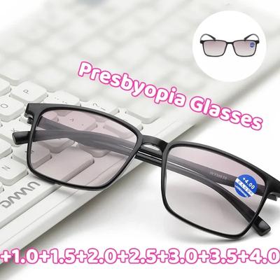 Бифокальные пластиковые очки для чтения для мужчин, очки для пресбиопии высокой четкости, блокирующие синий свет, защита глаз, очки