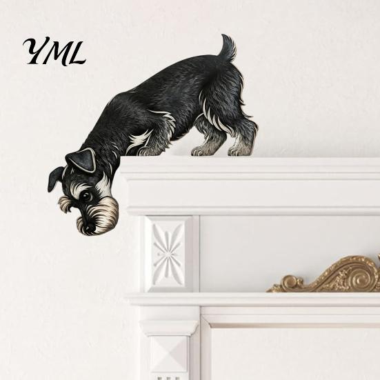Handcrafted Wooden Dog Dachshund Door Topper, Cute Sign, Rustic Wall Art Decor Entryway Ornament for Front Porch, Indoor Outdoor Accent, Gift
