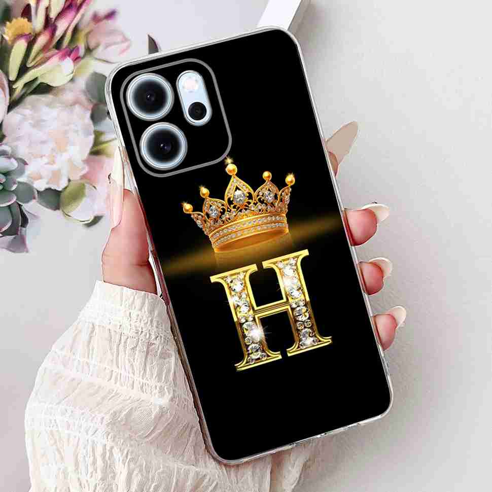 Чехол для Oppo Reno14 F 5G 6.57" Популярный дизайн Буквы A-Z Корона ТПУ Мягкий силиконовый чехол Для телефона Oppo Reno 14F CPH2743