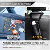 ZIMISI Car Trash Bag, Hanging Car Garbage Can with Elastic Opening, Portable Waterproof Collapsible Trash Can for Back Seat, Automotive Storage