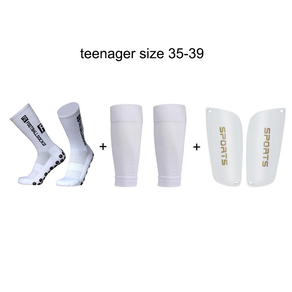 Youth 3 Pairs/Set of Soccer Shin Guard Football Grip Socks and Soccer Sleeves Crew Football Sport Socks for Teenagers