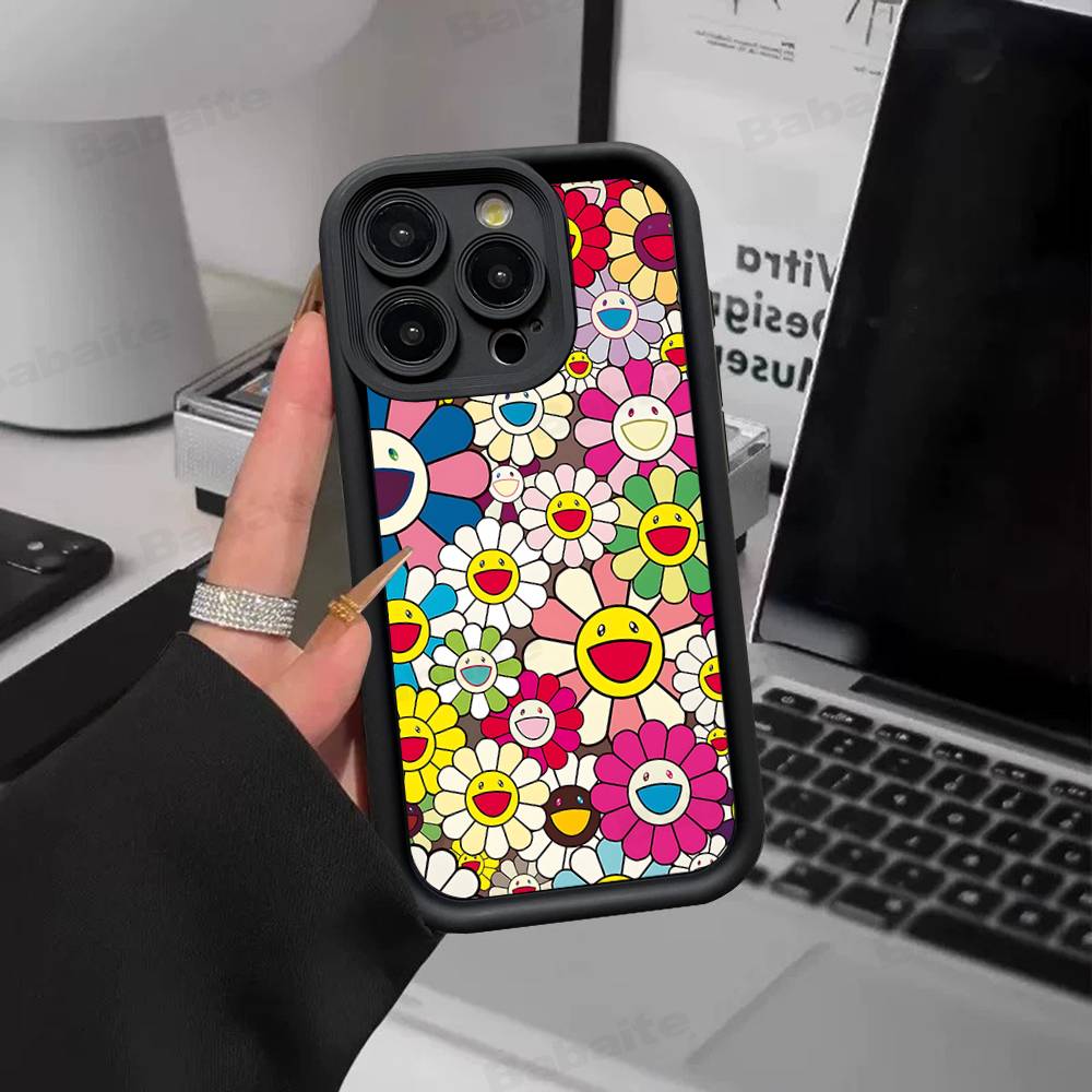 Чехол для телефона T-Takashi M-Murakami Для IPhone 17 16 15 14 13 12 11 Pro Max Защита от падений Мягкий чехол