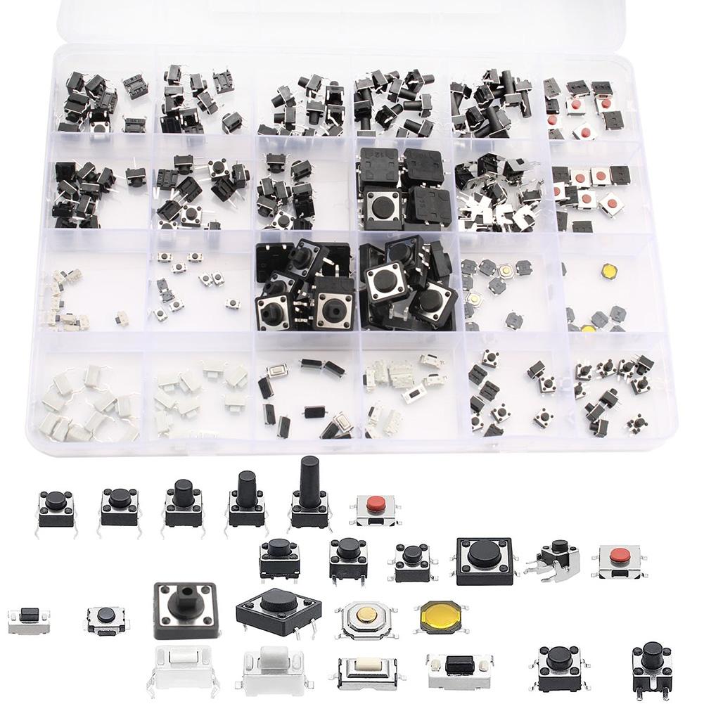 For Mini Switch Compatible Tactile Push Buttons 240 pcs 24 Value Types for Integration in Audio Equipment and Office Machinery