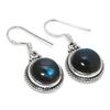 Natural Labradorite Gemstone 925 Solid Sterling Silver Gift Earring 1.25" I2y81