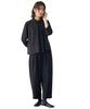 Black Formal Made of Japanese Fabric Washable Raglan Sleeve Design Blouse Wide Pants Set Large Sizes Available Black 3L [Nissen] [Mourning