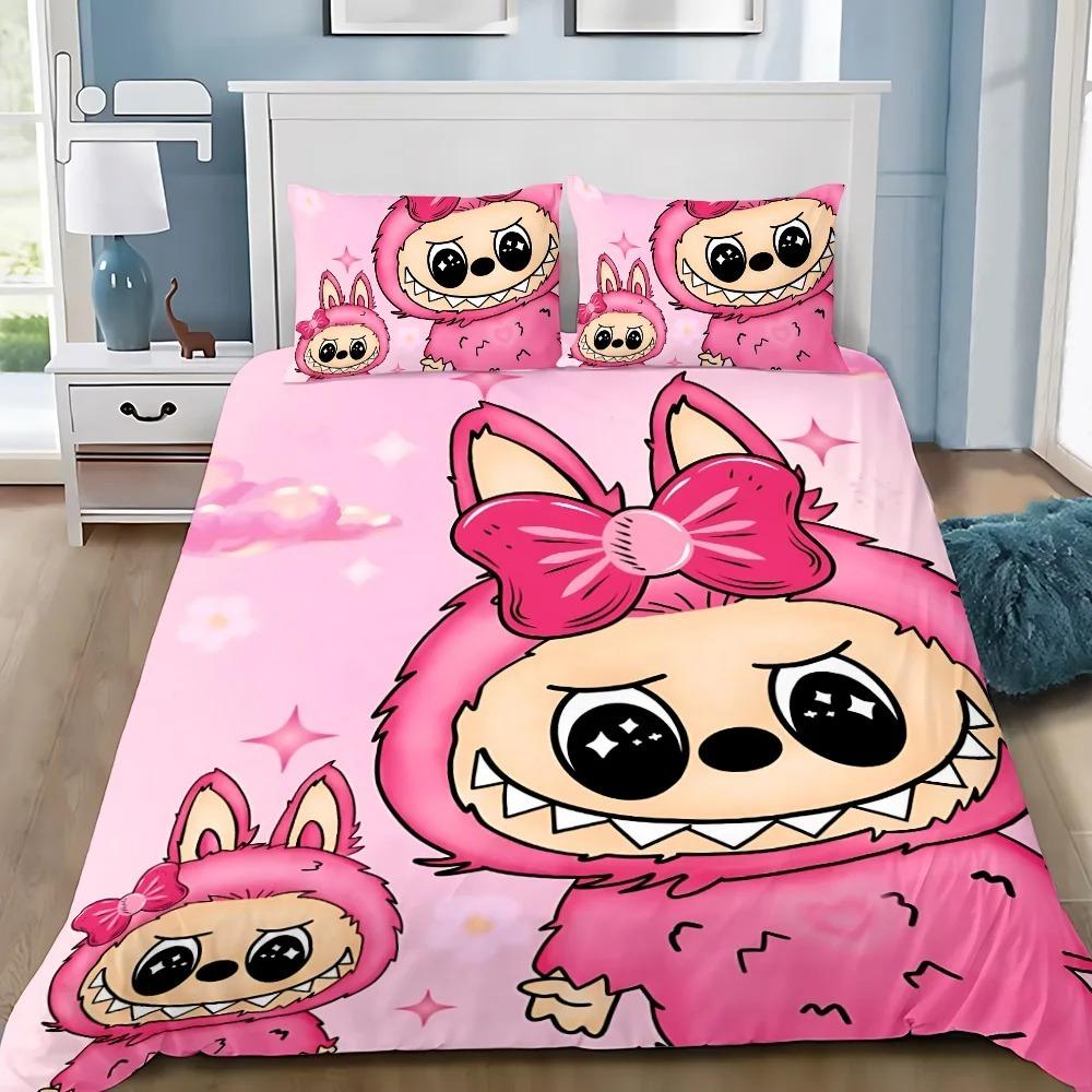 Милый 3D постельный комплект Labu из 2/3 предметов для спальни, Детский подарок, Подростковый, Взрослый, Микрофибра, Двуспальный, Пододеяльник на молнии, Декор комнаты