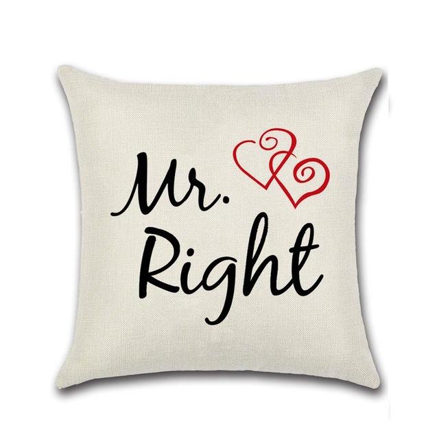 Lover Red Lips Beard Cushion Cover Cotton Linen Valentine'S Day Throw Pillow Case For Sofa Couple Decorative Pillowcase Zt119