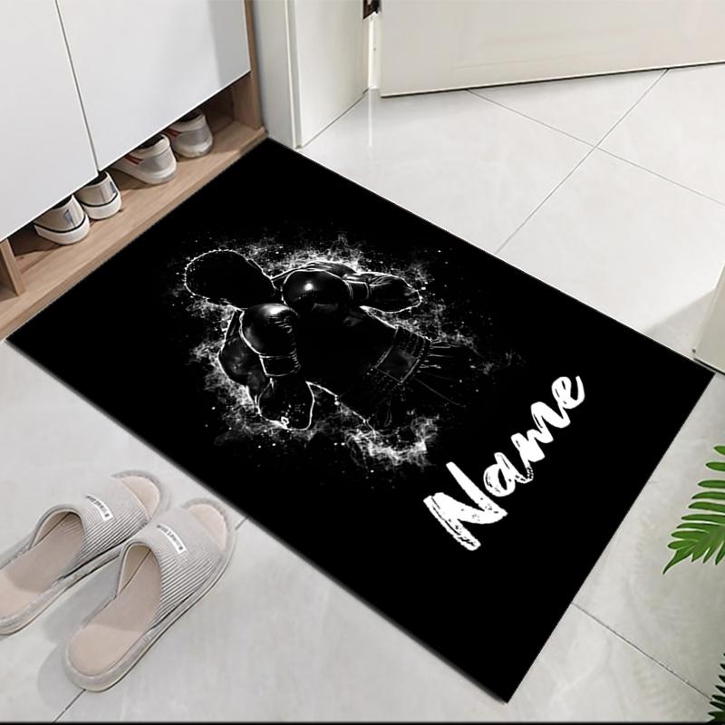 Custom Name boxing Printed Carpet, for Office Chair Living Room Bedroom Kitchen Room Decor Gifts.
