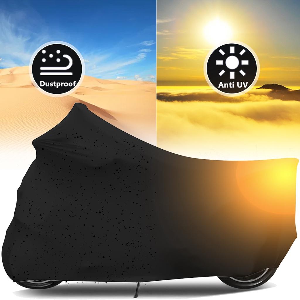 Sunshade Anti-UV Motorbike Dust-proof Covers Indoor Outdoor Protection Black M-3XL Elastic Fabric Motorcycle Scooter Cover