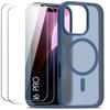 Protective Case - BOOLING - for iPhone 16 Pro - Shockproof - Magnetic Ring - Navy Blue