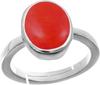 9.00 Carat Natural Red Coral Moonga Gemstone Ring 925 Sterling Silver Adjustable Ring For Men & Women's