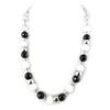 [M4121] - Серебряное колье «Минералия» с черным и белым агатом.