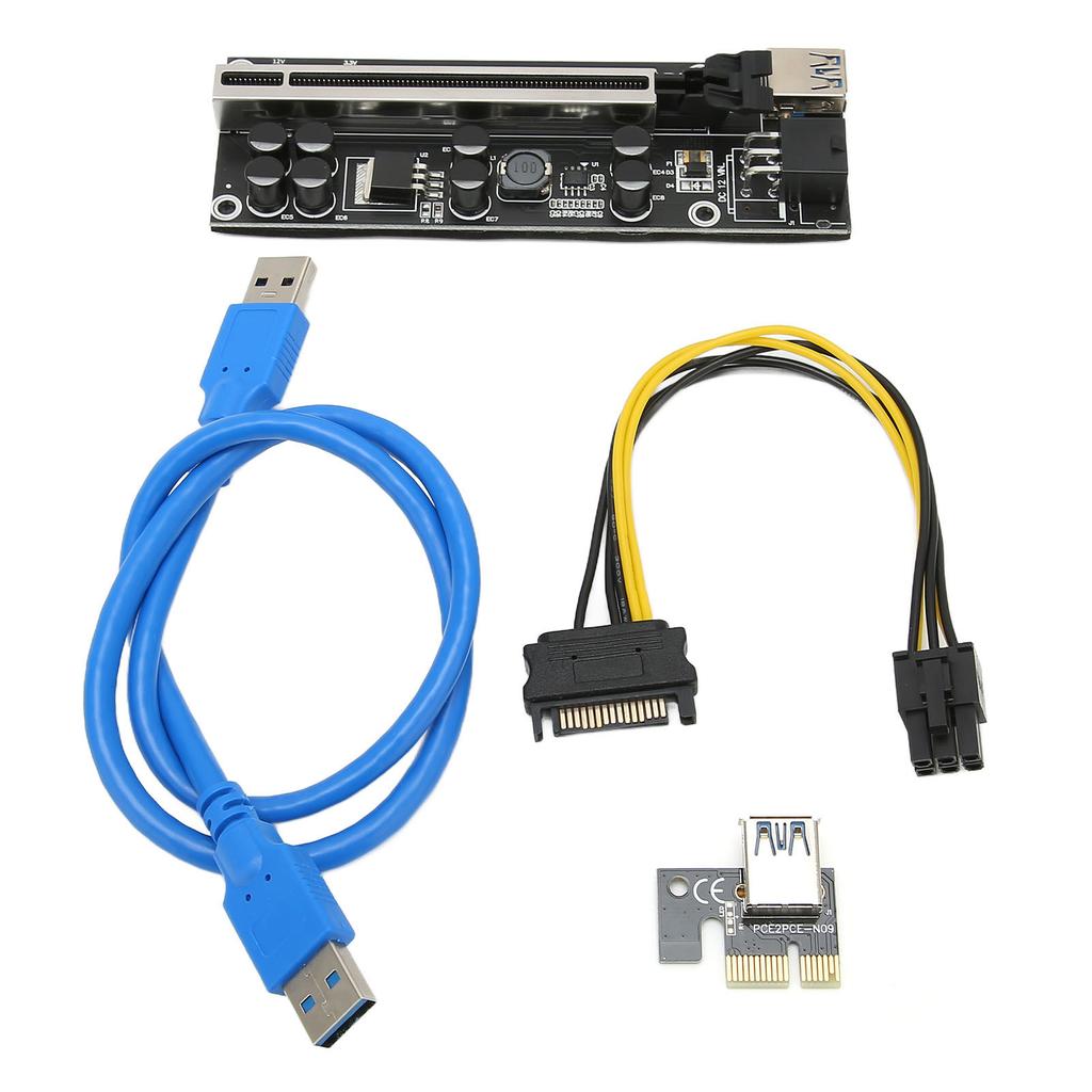PCIE Riser Stable 8 FP Capacitors Gold Plated USB3.0 Interface Adapter Card for Win 7 for Win 8 for Win10 for Win XP