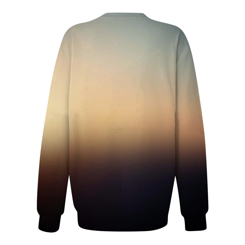 Женская толстовка с цветными блоками, повседневная удобная свободная легкая женская толстовка с длинным рукавом и круглым вырезом