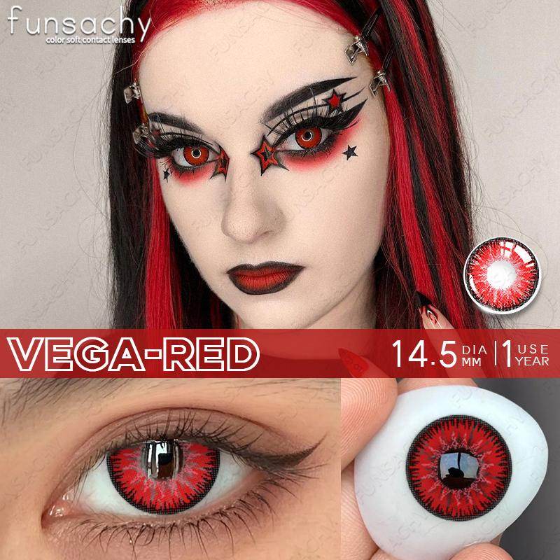 FUNSACHY 1 Pair Colored Contact Lenses for Cosplay Mesh Zombies Cosplay Halloween Party Makeup Softlens Anime Coser Accessories