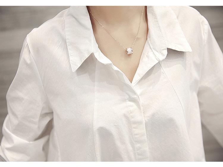 Women's 2025 Spring/Summer Loose-Fit Long Sleeve White Shirt: Trendy Korean Style, Versatile Oversized Design