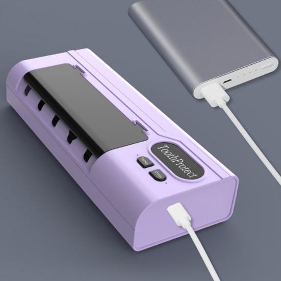 Держатель для зубных щеток-органайзер. 5 зубных щеток. УФ-дезинфекция. Стерилизация. Настенный. Без перфоратора. Перезаряжаемый через USB. Вмещает зубную щетку.