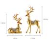 2pcs Modern Elk Statue Resin Animal Sculpture Couple Deer Ornaments  Micro Landscape