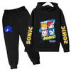 TZWY2026 Anime Sonic The Hedgehog Children's Sweater Suit Cartoon Pullover Boy Warm Sweater Hoodie+Sweatpants 2d Fashion Sportswear