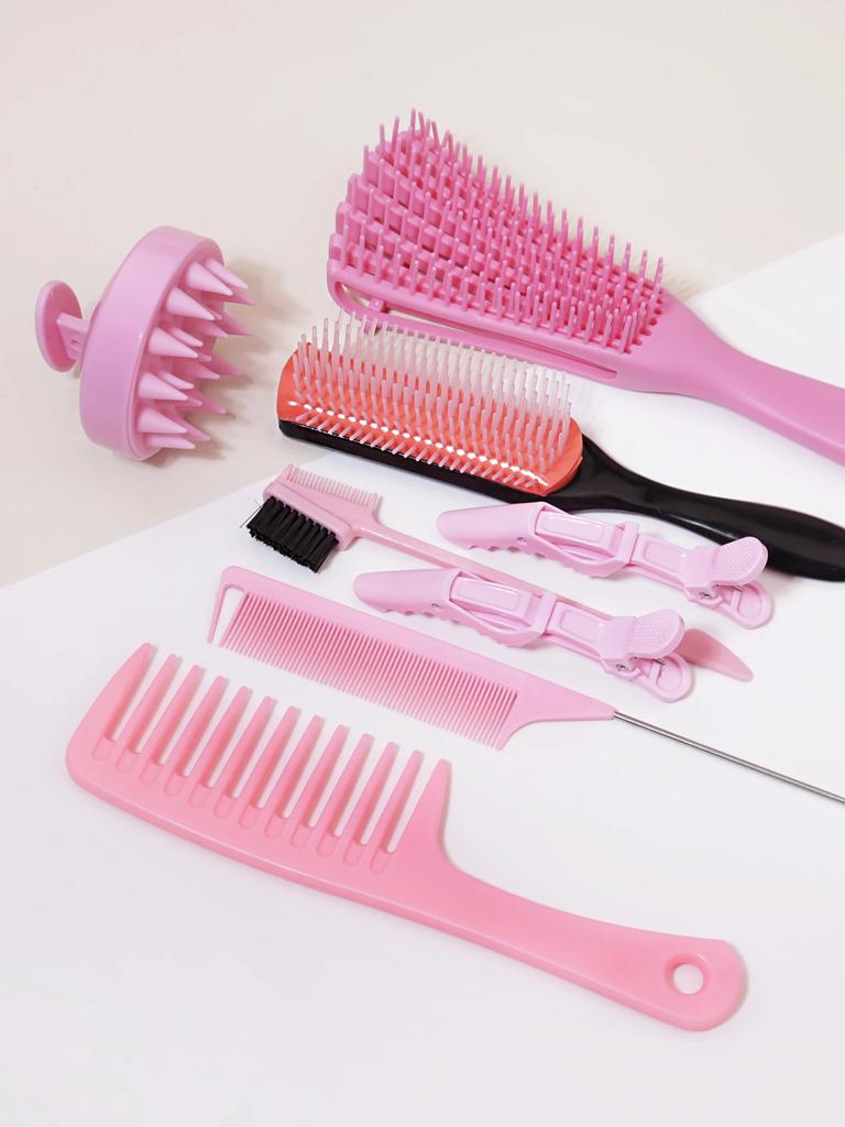 8pcs Grooming Set, Hair Removal Brush, Shampoo Brush, Easier Hair Removal, Suitable for Home Salons, Hair Styling
