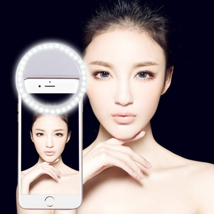 Зарядная селфи-лампа для красоты для iPhone, Galaxy, Huawei, Xiaomi, LG, HTC и других смартфонов с регулируемым зажимом и USB-кабелем