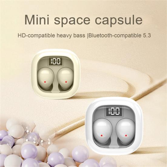 2023 Невидимая мини-беспроводная гарнитура с шумоподавлением, Hi-Fi звук, светодиодный дисплей, компактные Bluetooth-совместимые наушники 5.3