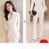 Белый деловой костюм для женщин, элегантный стиль, комплект из 2 предметов, офисный работник