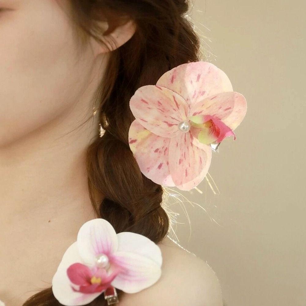 Pearl Orchid Flower Hairpin Butterfly Orchid Girl Hair Clip Sweet Flower Hair Clip Girl