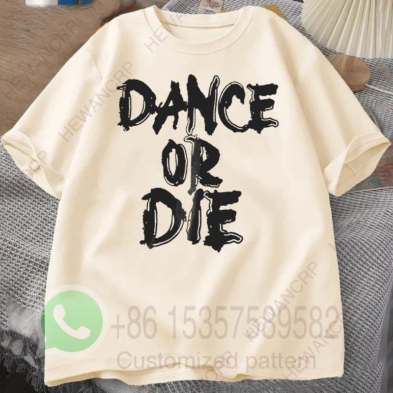 Футболка Dance or Die Мужской спортивный костюм Хлопок Повседневная спортивная одежда Круглый вырез Пуловер Короткий рукав Топы Дышащая Летняя уличная одежда